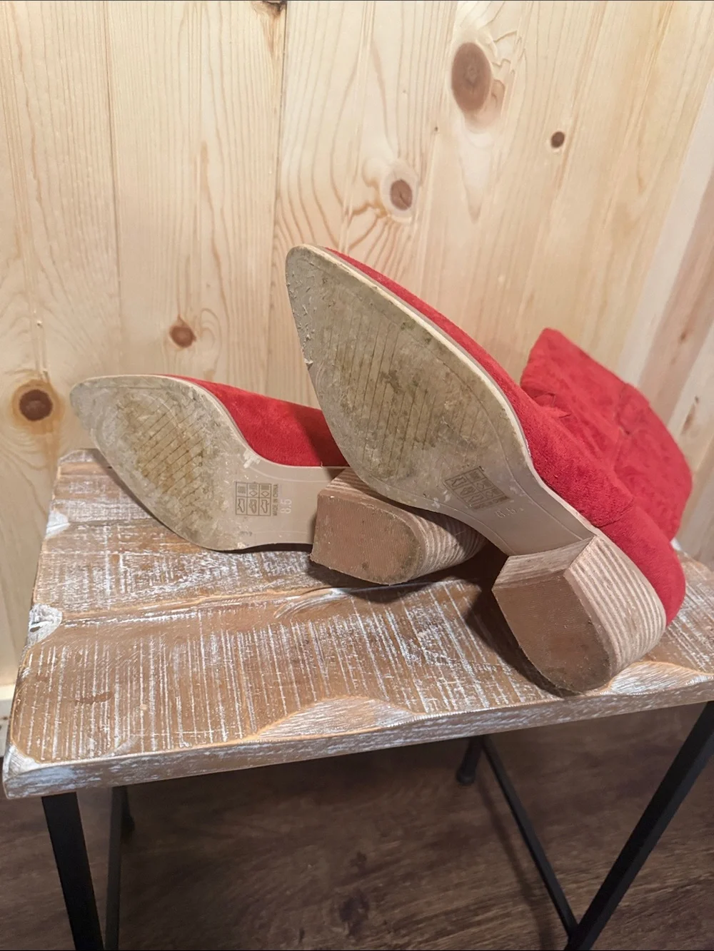 Women's Red Suede Western Boots